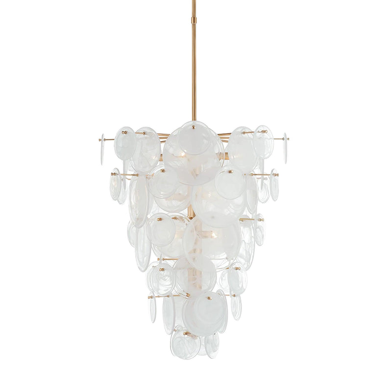 Brass Discs Cascading Chandelier-DWHOME