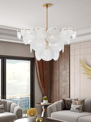 Brass Discs Cascading Chandelier-DWHOME