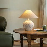 Distressed White Ceramic Table Lamp-DWHOME