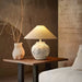 Distressed White Ceramic Table Lamp-DWHOME