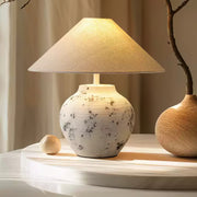 Distressed White Ceramic Table Lamp-DWHOME