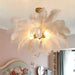 Divas Modern White Ostrich Feather Chandelier.