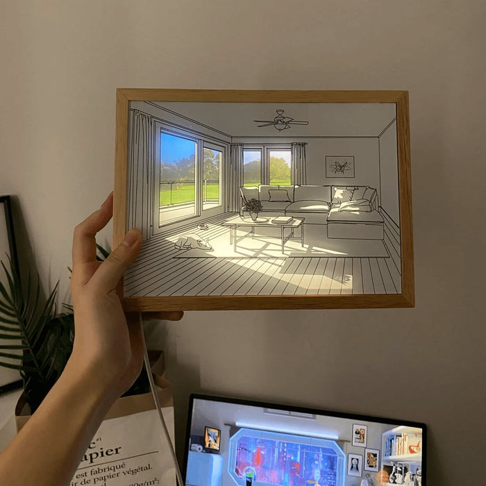Dog Sunbathing Mural Art Lamp-DWHOME