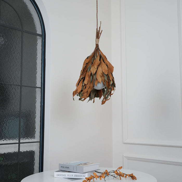 Dried Branch Leaf Pendant Lamp.