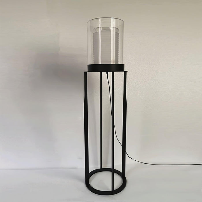 Dual Cylinder Glass Floor Lamp.