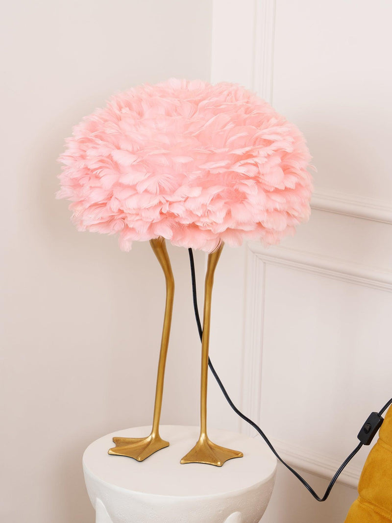 Duck Feet Feather Table Lamp-DWHOME