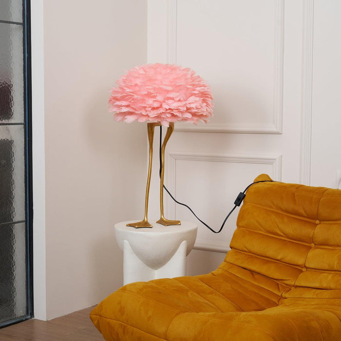 Duck Feet Feather Table Lamp-DWHOME