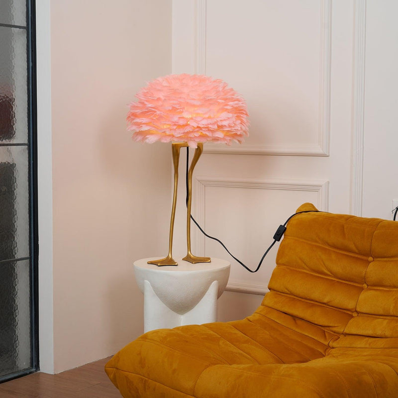 Duck Feet Feather Table Lamp-DWHOME