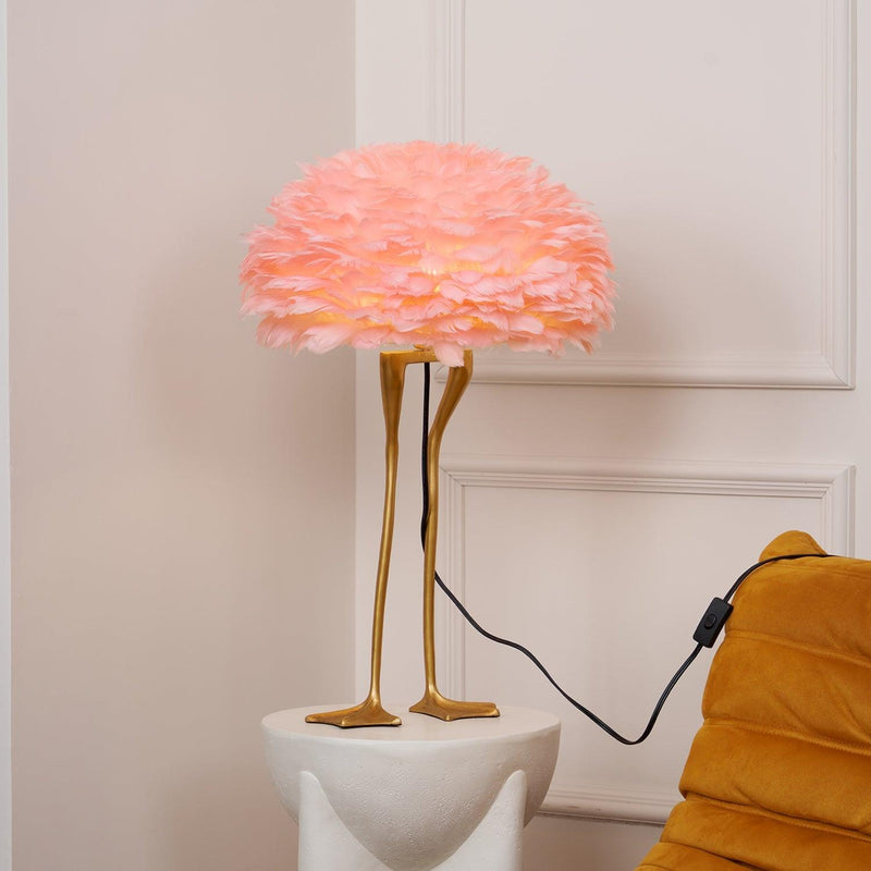 Duck Feet Feather Table Lamp-DWHOME