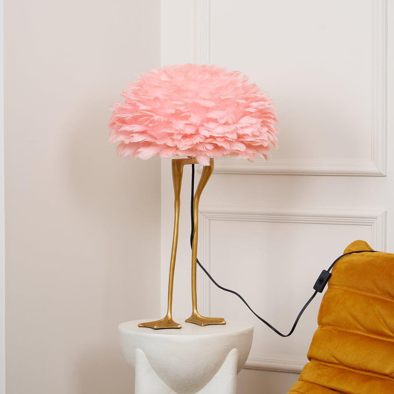 Duck Feet Feather Table Lamp-DWHOME