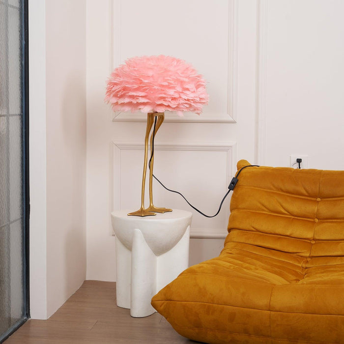 Duck Feet Feather Table Lamp-DWHOME