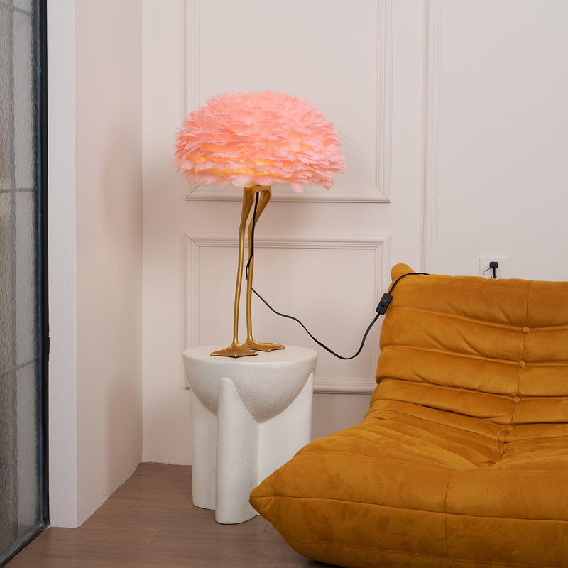 Duck Feet Feather Table Lamp-DWHOME