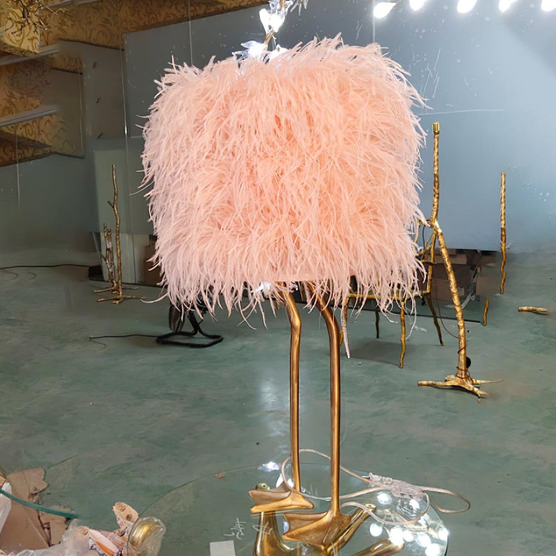 Duck Feet Feather Table Lamp-DWHOME