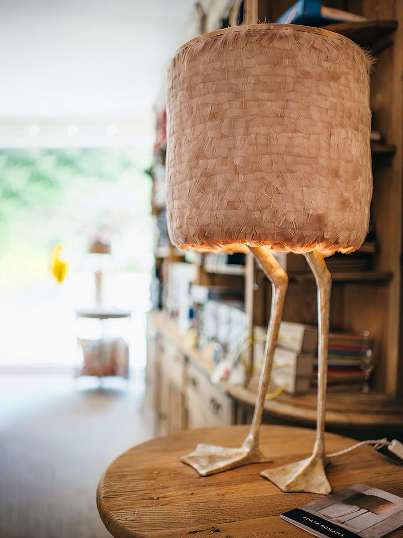 Duck Feet Feather Table Lamp-DWHOME