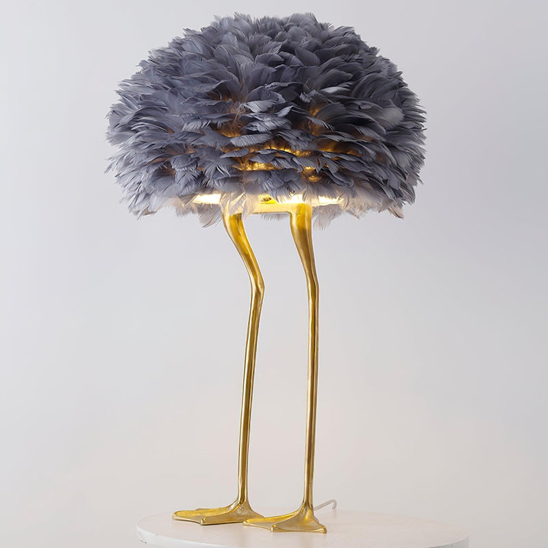 Duck Feet Feather Table Lamp-DWHOME