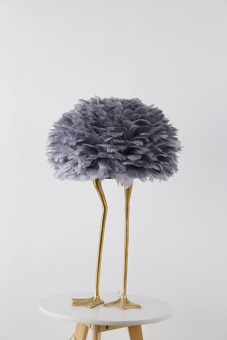 Duck Feet Feather Table Lamp-DWHOME