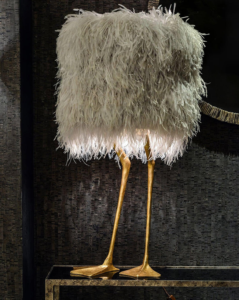 Duck Feet Feather Table Lamp-DWHOME