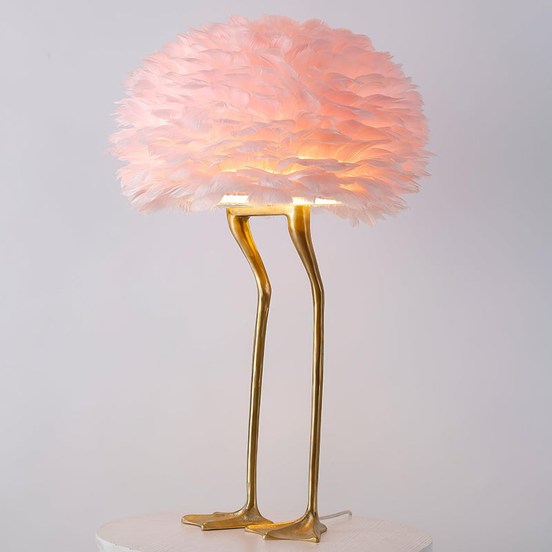 Duck Feet Feather Table Lamp-DWHOME