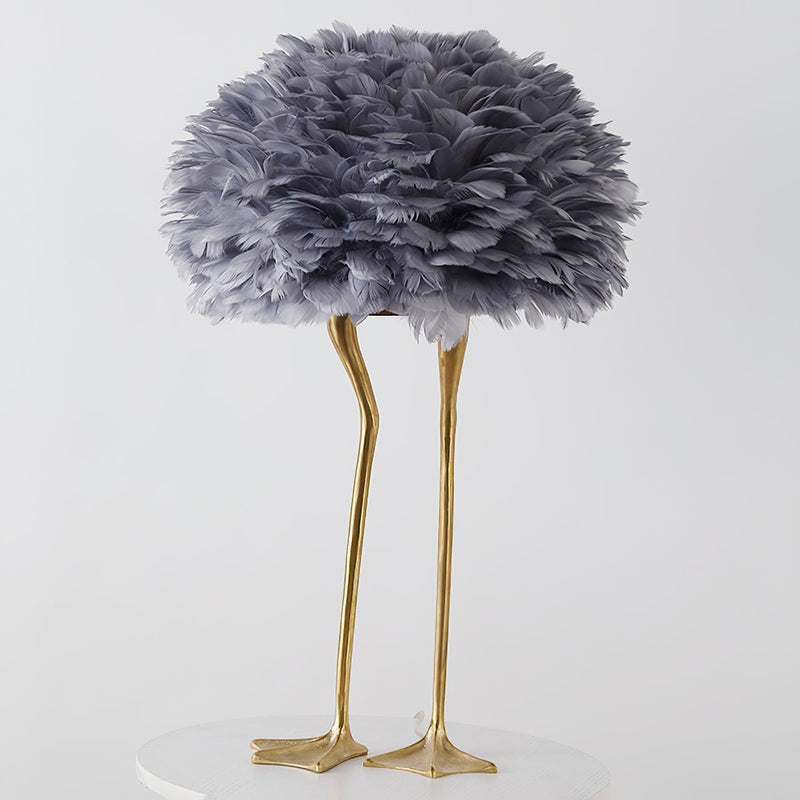 Duck Feet Feather Table Lamp-DWHOME