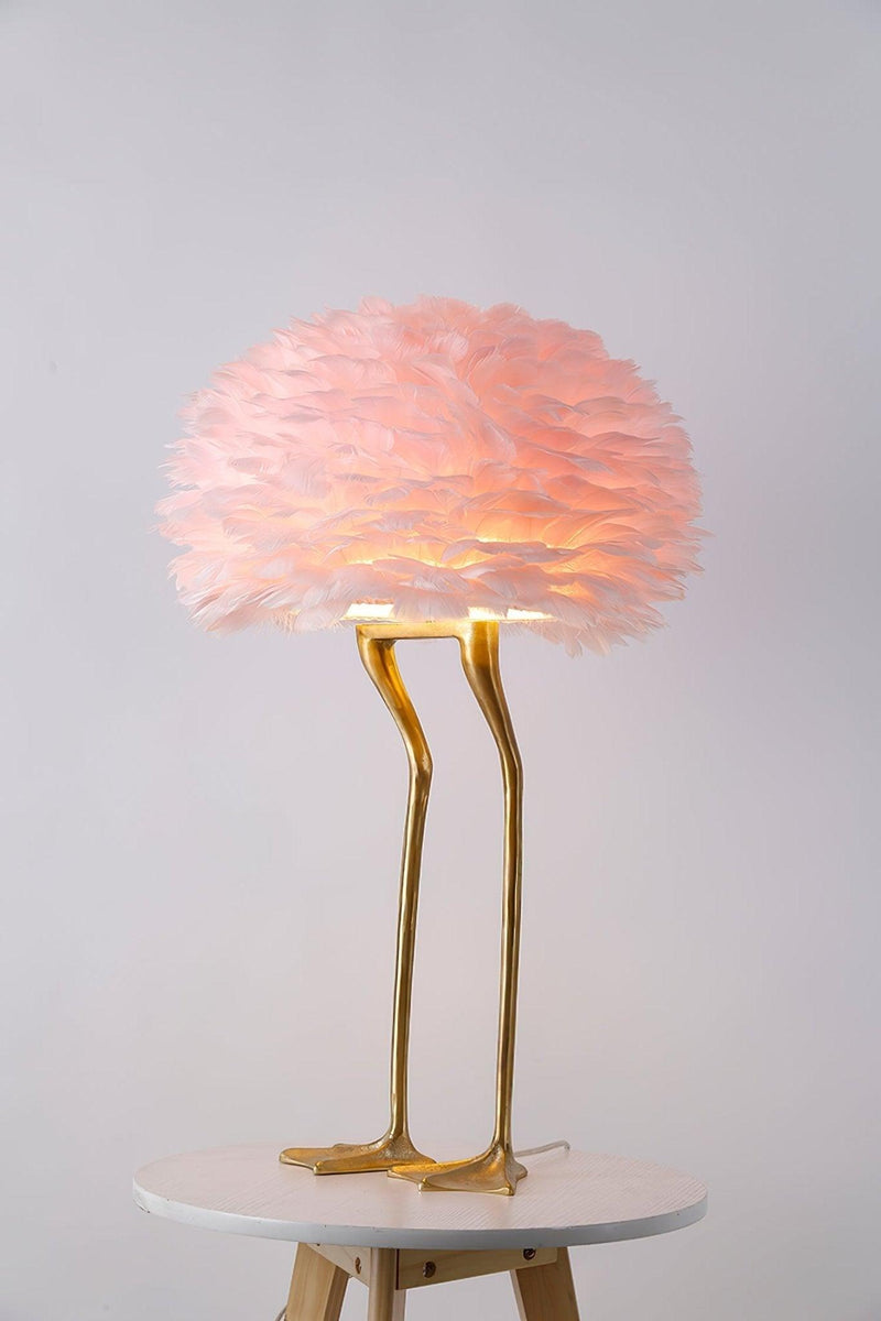 Duck Feet Feather Table Lamp-DWHOME