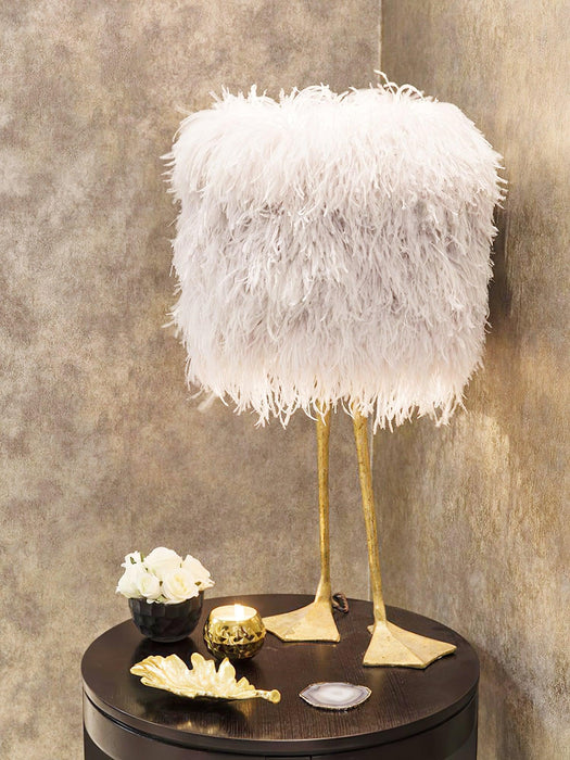 Duck Feet Feather Table Lamp-DWHOME