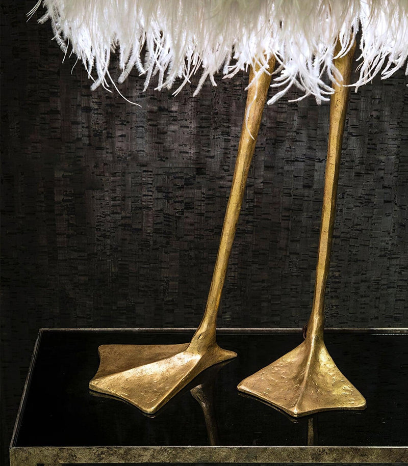 Duck Feet Feather Table Lamp-DWHOME