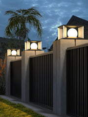 Eclipse Cube Outdoor Post Light-DWHOME