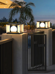 Eclipse Cube Outdoor Post Light-DWHOME