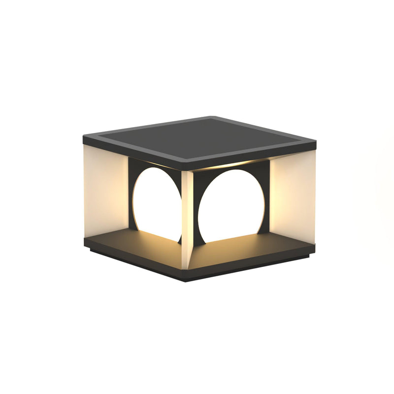 Eclipse Cube Outdoor Post Light-DWHOME