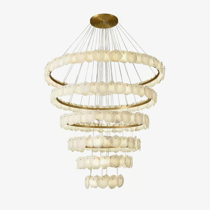 Ecliptica Spiral Alabaster Chandelier - 