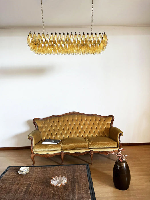 Elegant Amber Murano Poliedri Chandelier-DWHOME