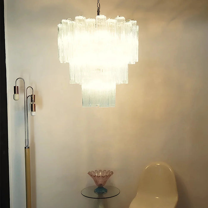 Elegant Blue Murano Glass Tube Chandelier-DWHOME