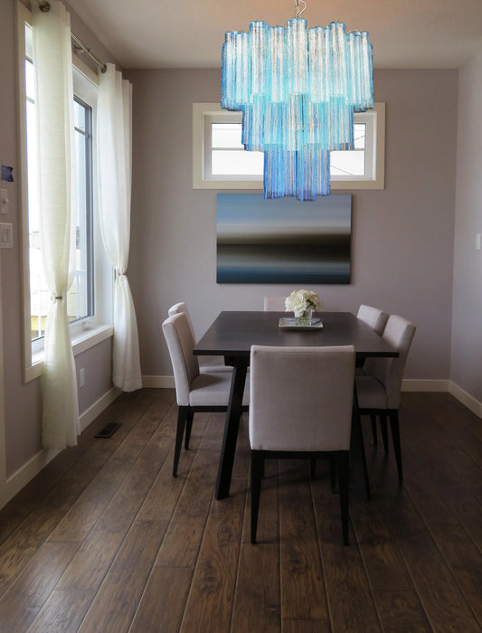 Elegant Blue Murano Glass Tube Chandelier-DWHOME