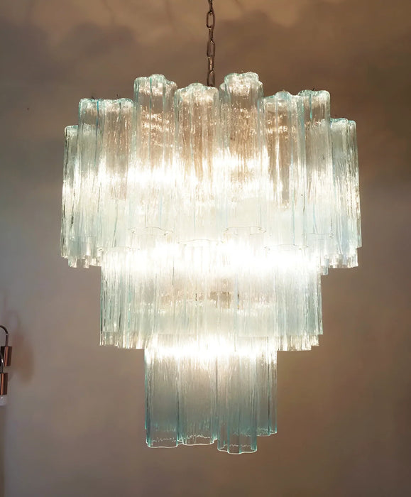 Elegant Blue Murano Glass Tube Chandelier-DWHOME