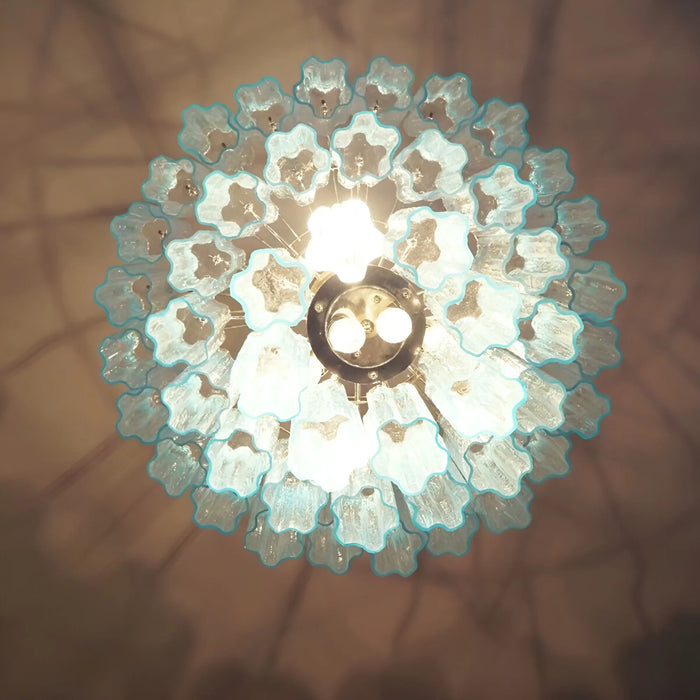 Elegant Blue Murano Glass Tube Chandelier-DWHOME
