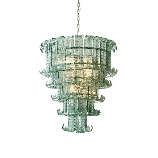 Elegant Leaf-Shaped Murano Glass Chandelier-DWHOME