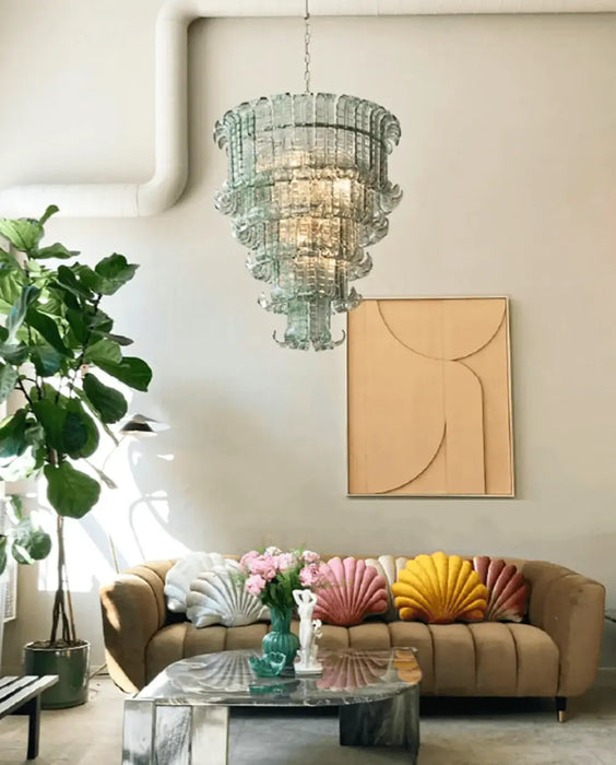 Elegant Leaf-Shaped Murano Glass Chandelier-DWHOME