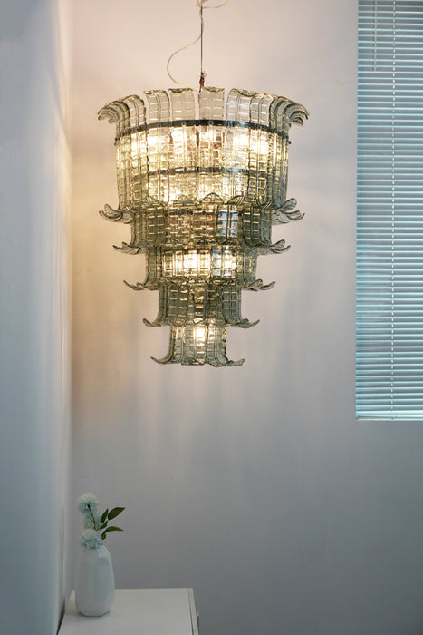 Elegant Leaf-Shaped Murano Glass Chandelier-DWHOME