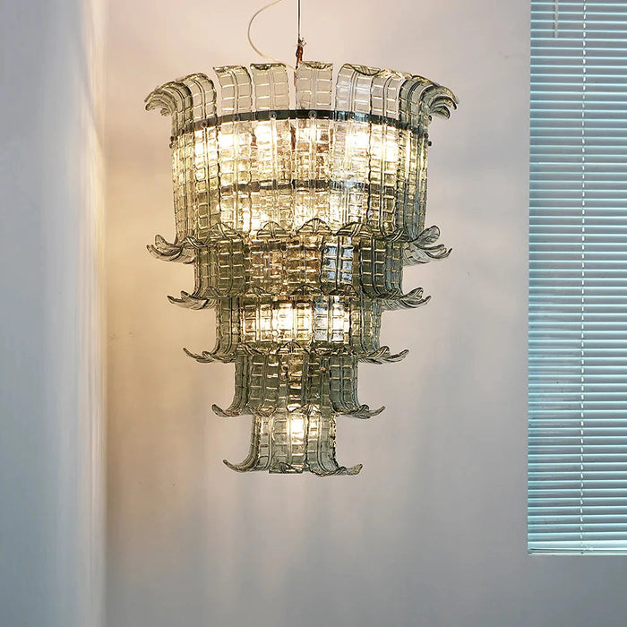 Elegant Leaf-Shaped Murano Glass Chandelier-DWHOME