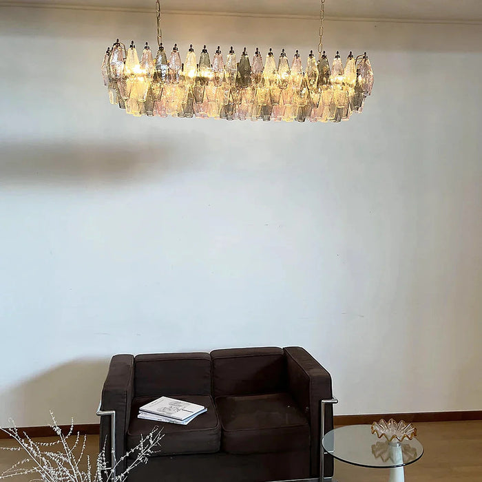 Elegant Multicolored Murano Poliedri Chandelier-DWHOME