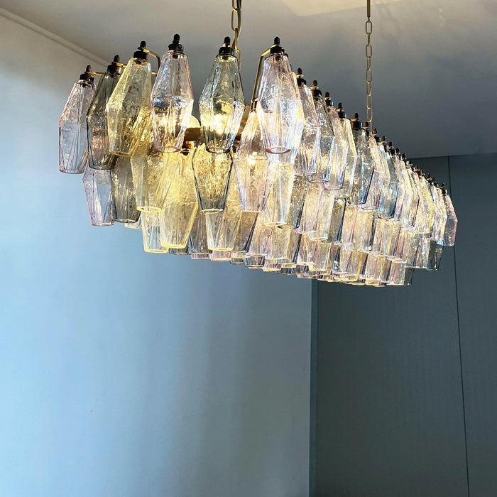 Elegant Multicolored Murano Poliedri Chandelier-DWHOME