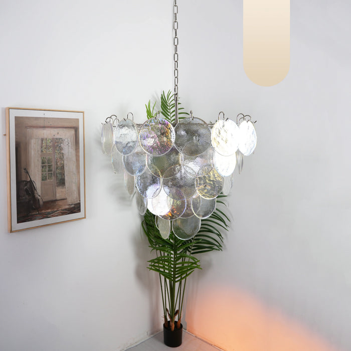 Elegant Murano Disc Iridescent Chandelier-DWHOME