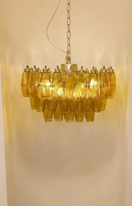 Poliedri Murano Amber Chandelier-DWHOME