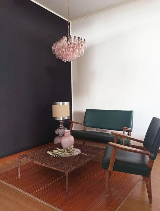 Poliedri Murano Pink Chandelier-DWHOME