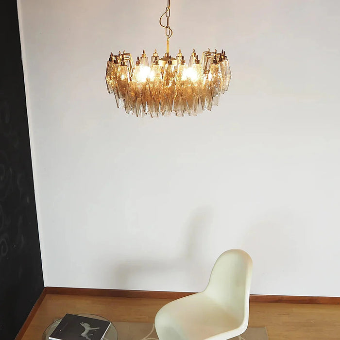 Poliedri Murano Smoked Chandelier-DWHOME