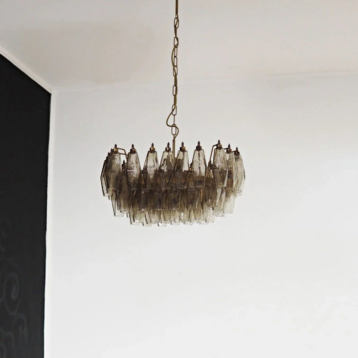 Poliedri Murano Smoked Chandelier-DWHOME