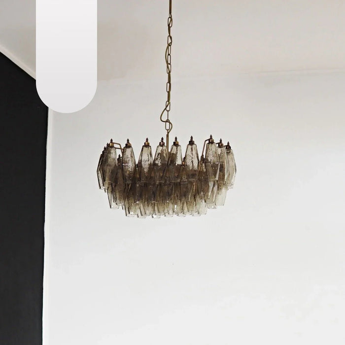 Poliedri Murano Smoked Chandelier-DWHOME