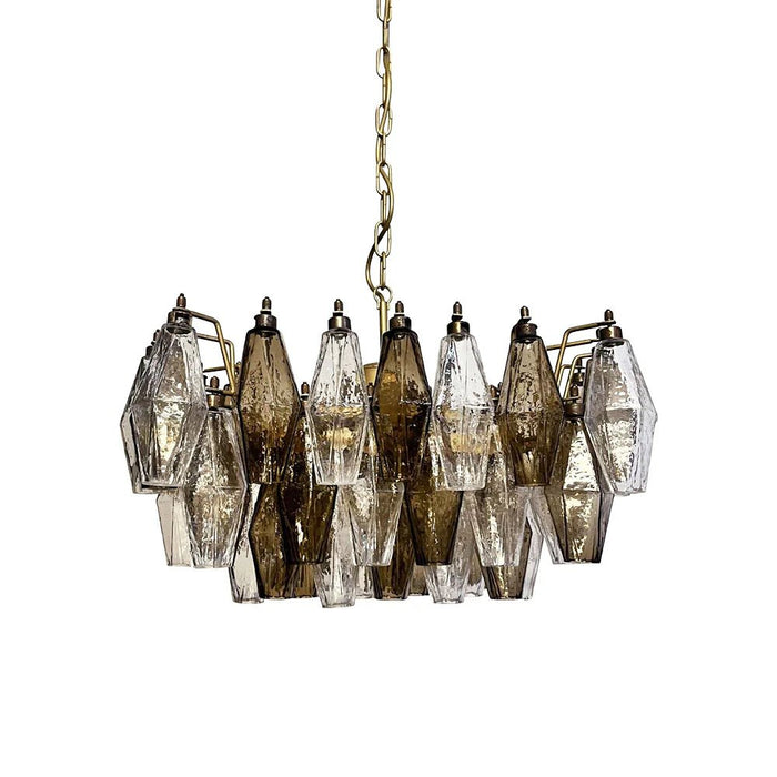 Poliedri Murano Transparent Smoked Chandelier-DWHOME