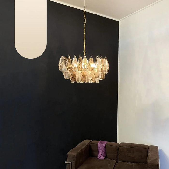 Poliedri Murano Transparent Smoked Chandelier-DWHOME