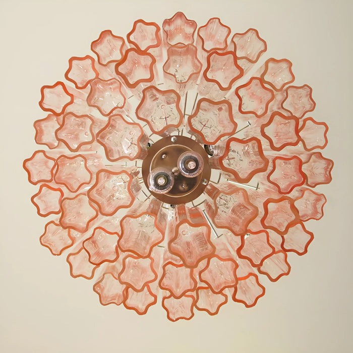 Elegant Pink Murano Glass Tube Chandelier-DWHOME